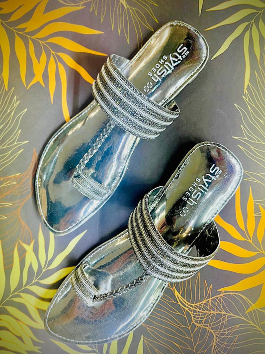 Stylish Mirror Shine Kolapuri – Ladies Fancy Slip-On Walk Inn